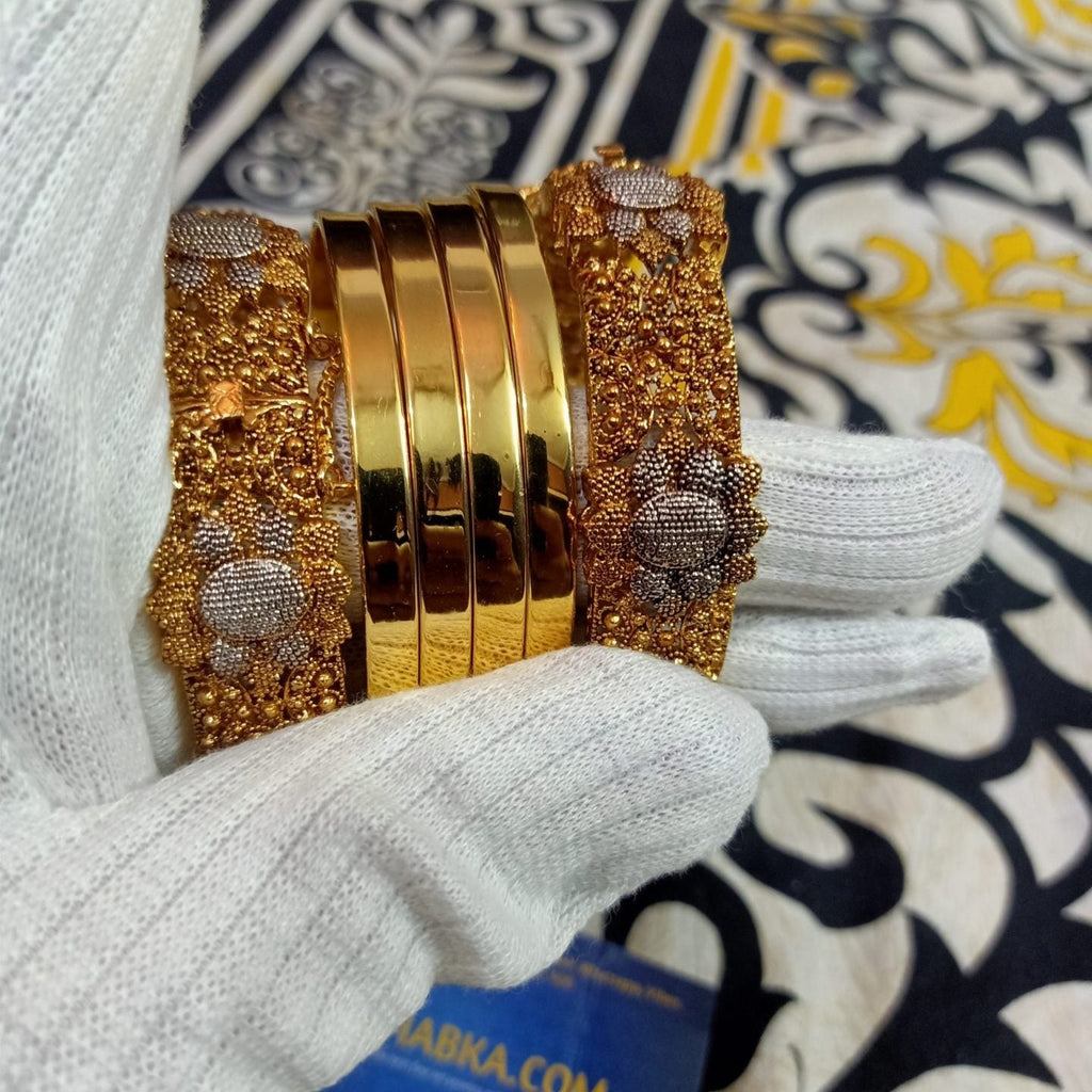 Luxury Class Gold Plated Six Pc Bangle Set
