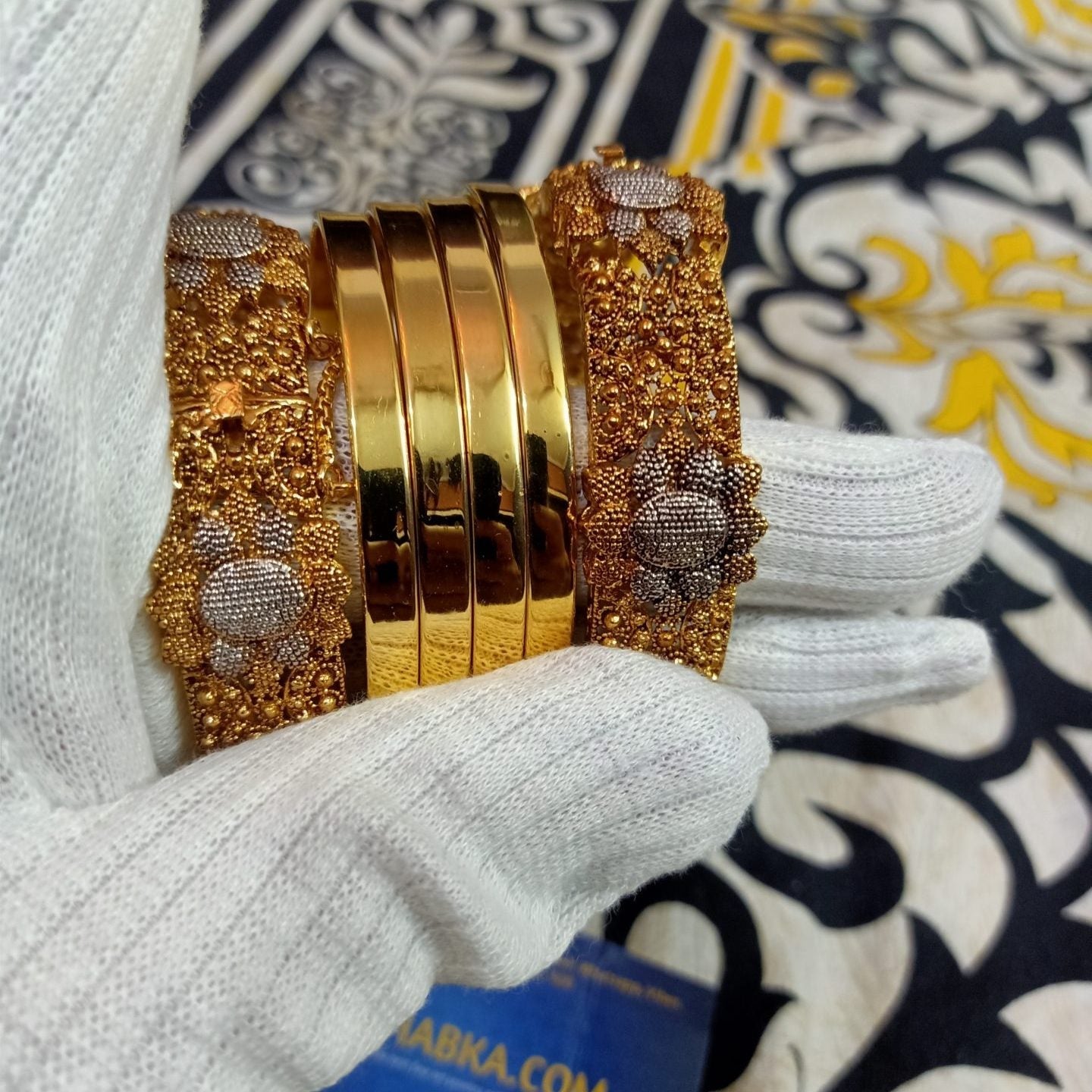 Luxury Class Gold Plated Six Pc Bangle Set