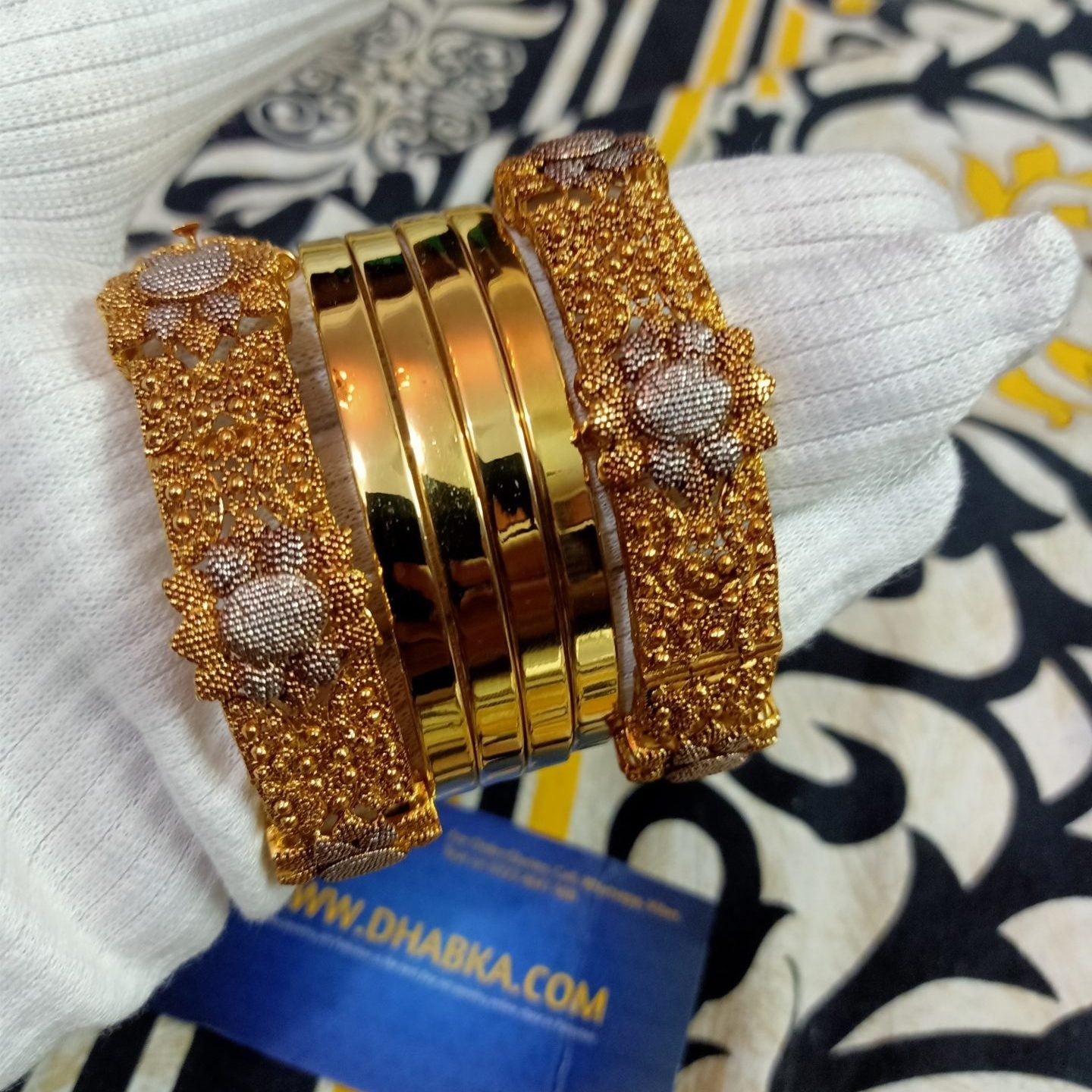 Luxury Class Gold Plated Six Pc Bangle Set