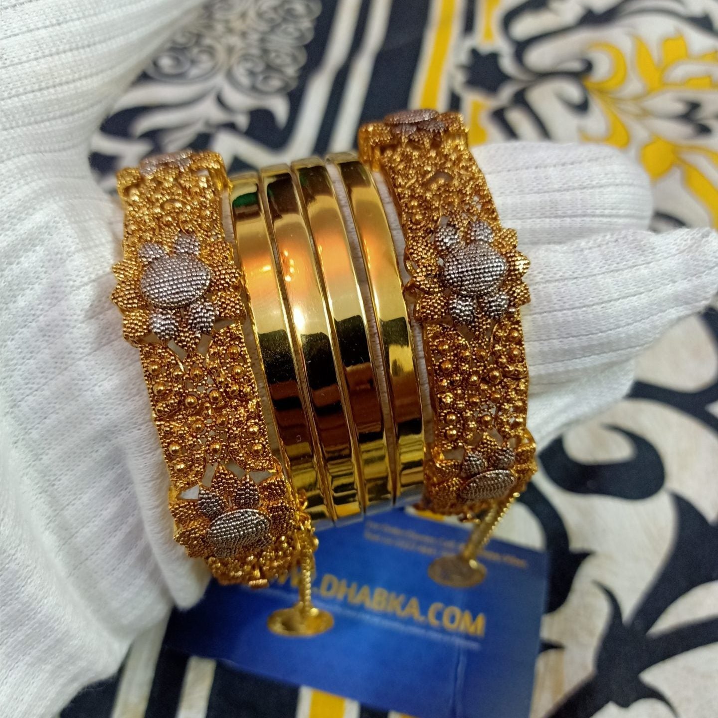 Luxury Class Gold Plated Six Pc Bangle Set