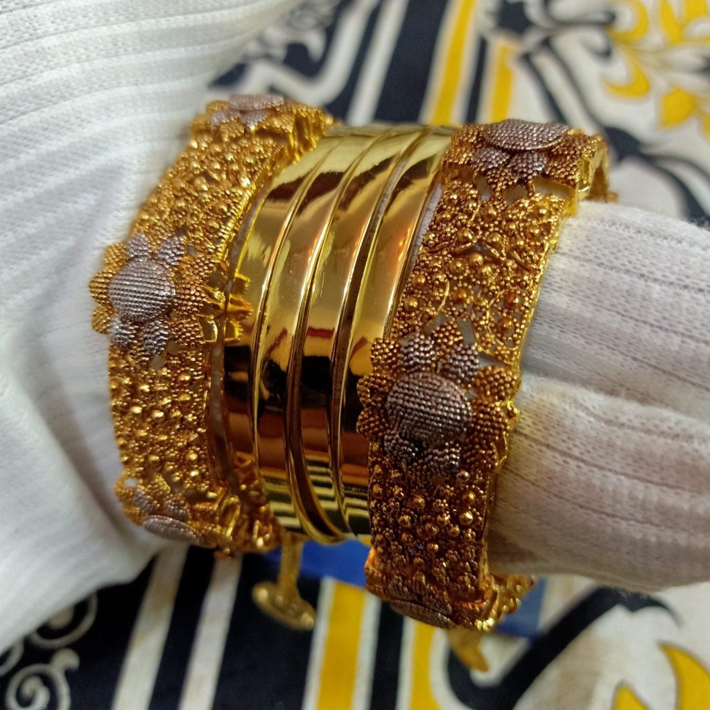 Luxury Class Gold Plated Six Pc Bangle Set