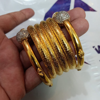 Luxury Class Real Gold Plated 6 Pc Bangle Set