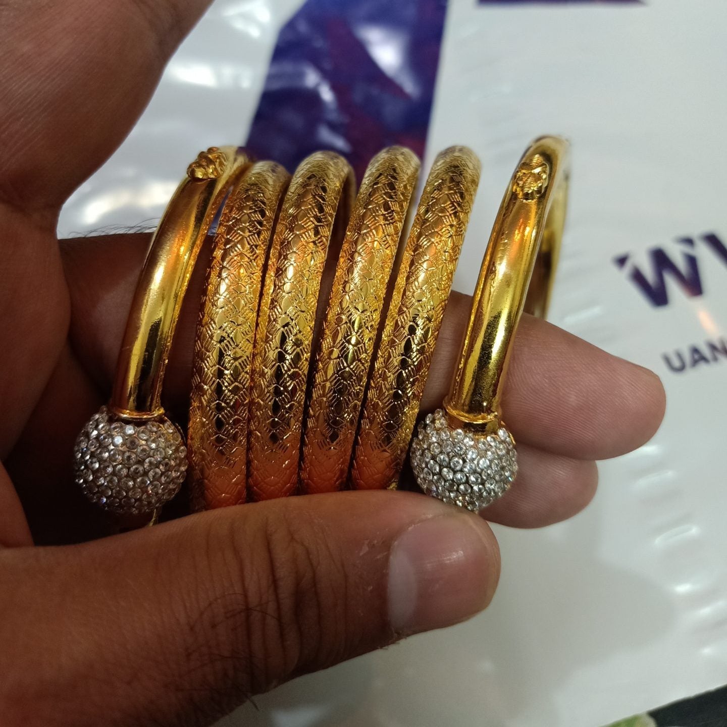 Luxury Class Real Gold Plated 6 Pc Bangle Set