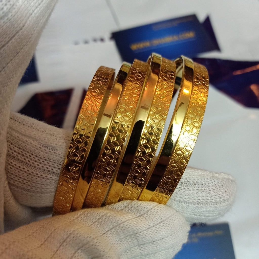 Luxury Designer Gold Plated 7 Pc Bangle Set