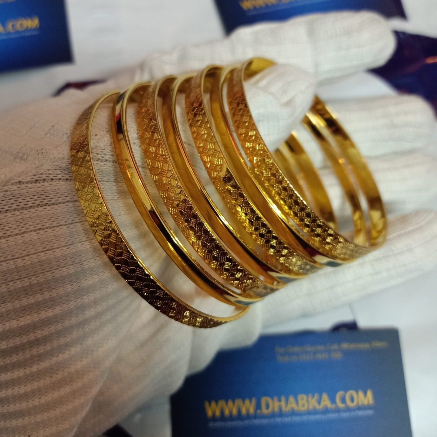 Luxury Designer Gold Plated 7 Pc Bangle Set