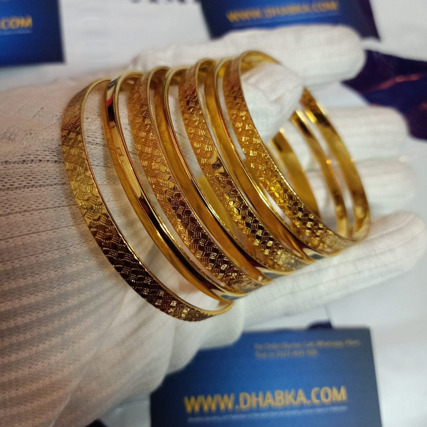Luxury Designer Gold Plated 7 Pc Bangle Set