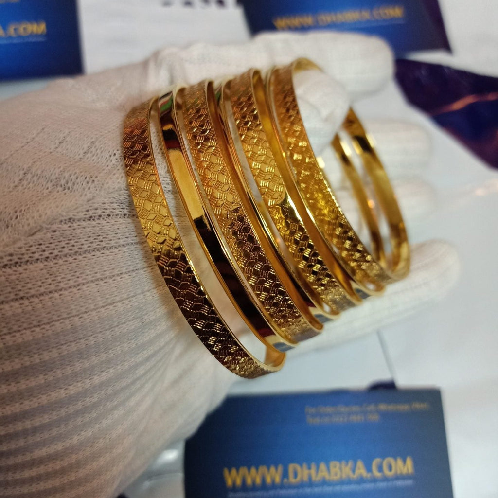 Luxury Designer Gold Plated 7 Pc Bangle Set