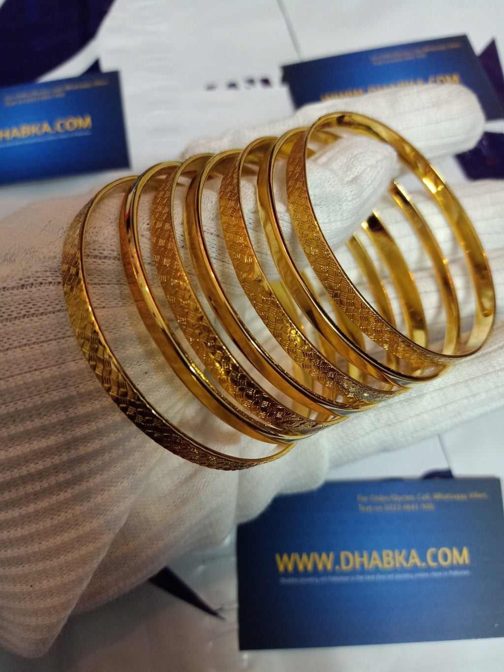 Luxury Designer Gold Plated 7 Pc Bangle Set