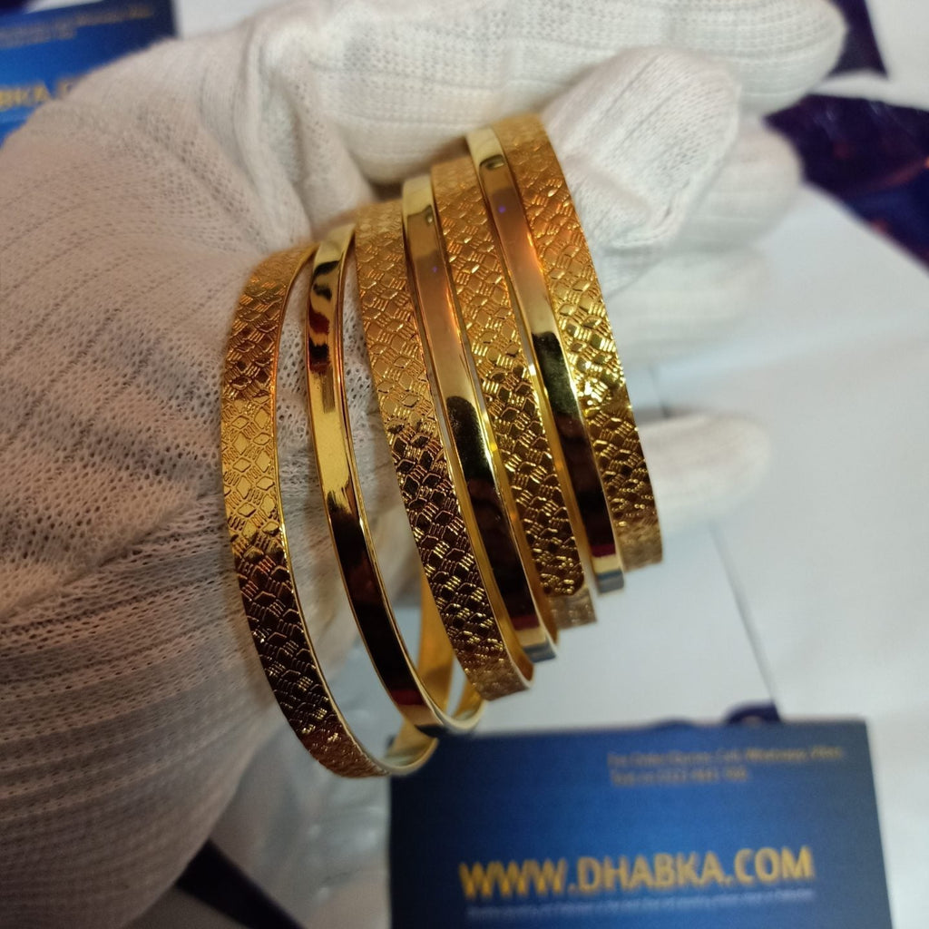 Luxury Designer Gold Plated 7 Pc Bangle Set