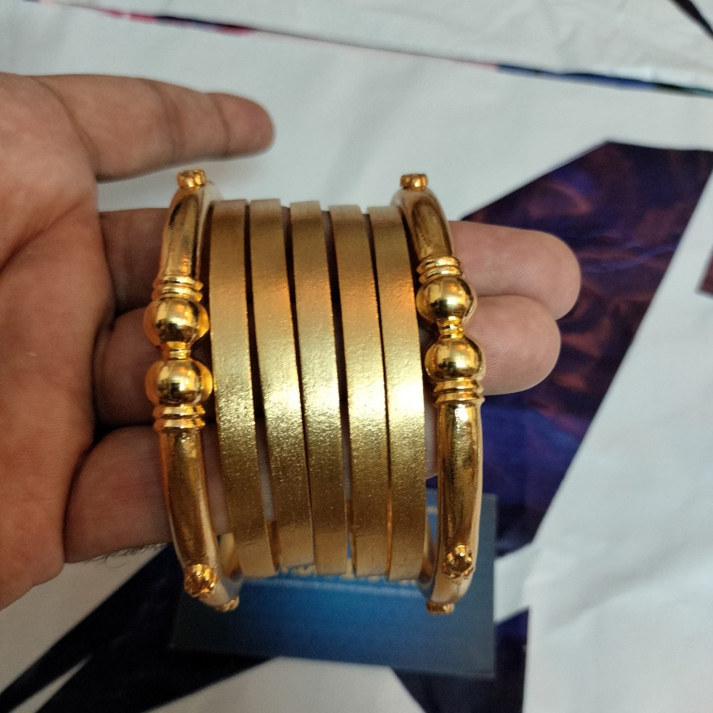 Luxury Class Real Gold Plated 7 Pc Bangle Set
