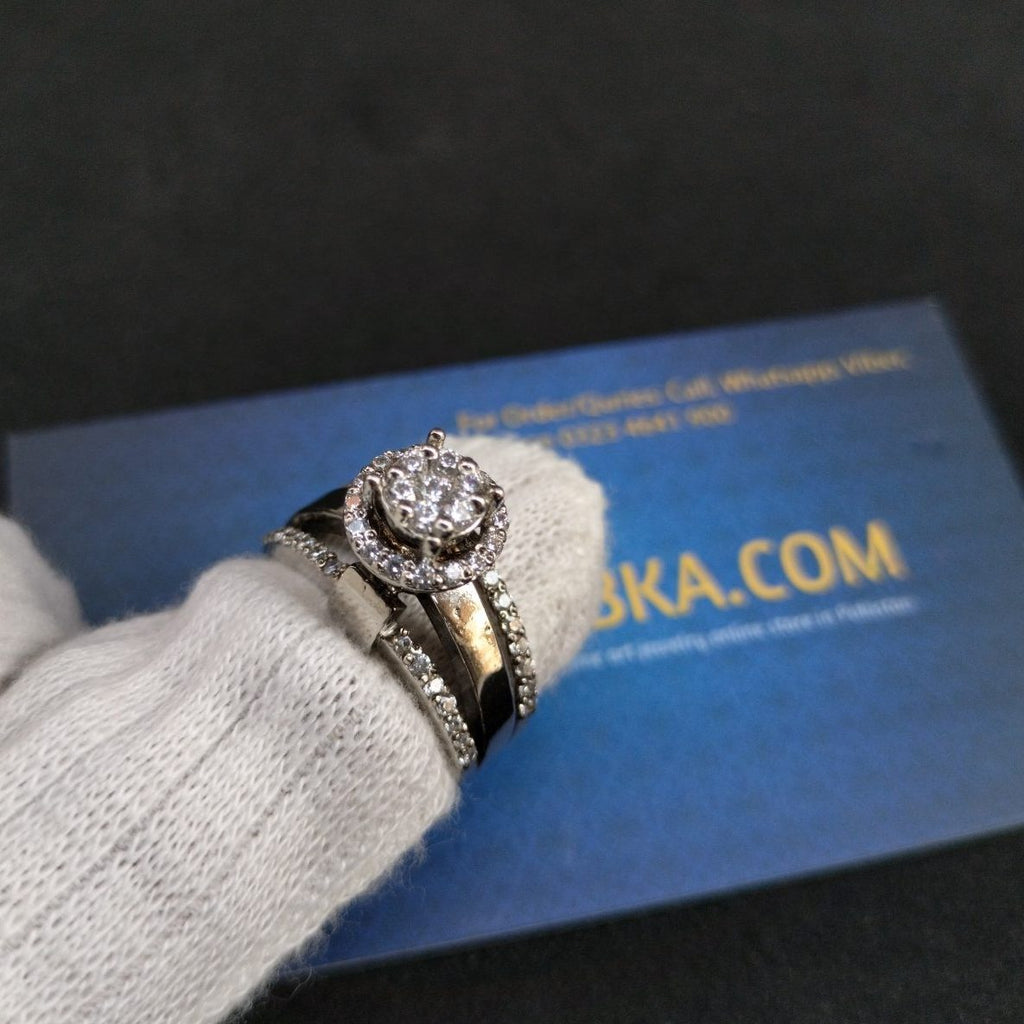 925 Sterling Silver Dimond Look Ring