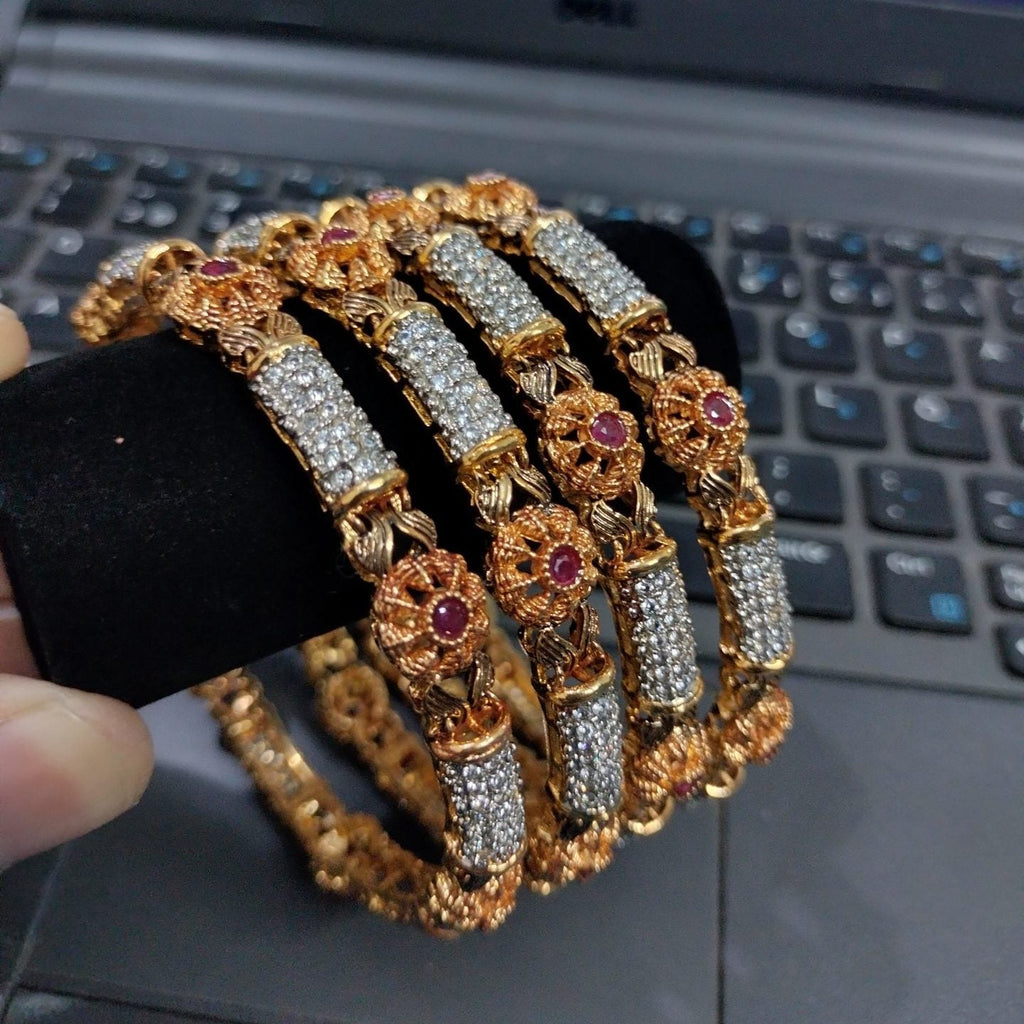 Luxury GangaJamni Gold Plated Bangle Set