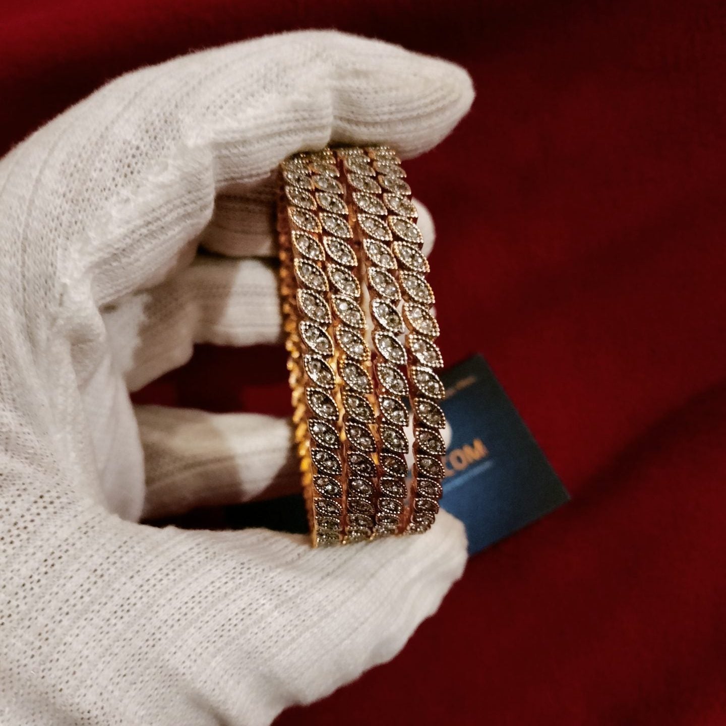 Luxury Designer Gold Plated Rhodium Plated 4 Pc Bangle Set