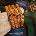 Luxury Ethnic Designer Gold Plated 4 Pc Bangle Set