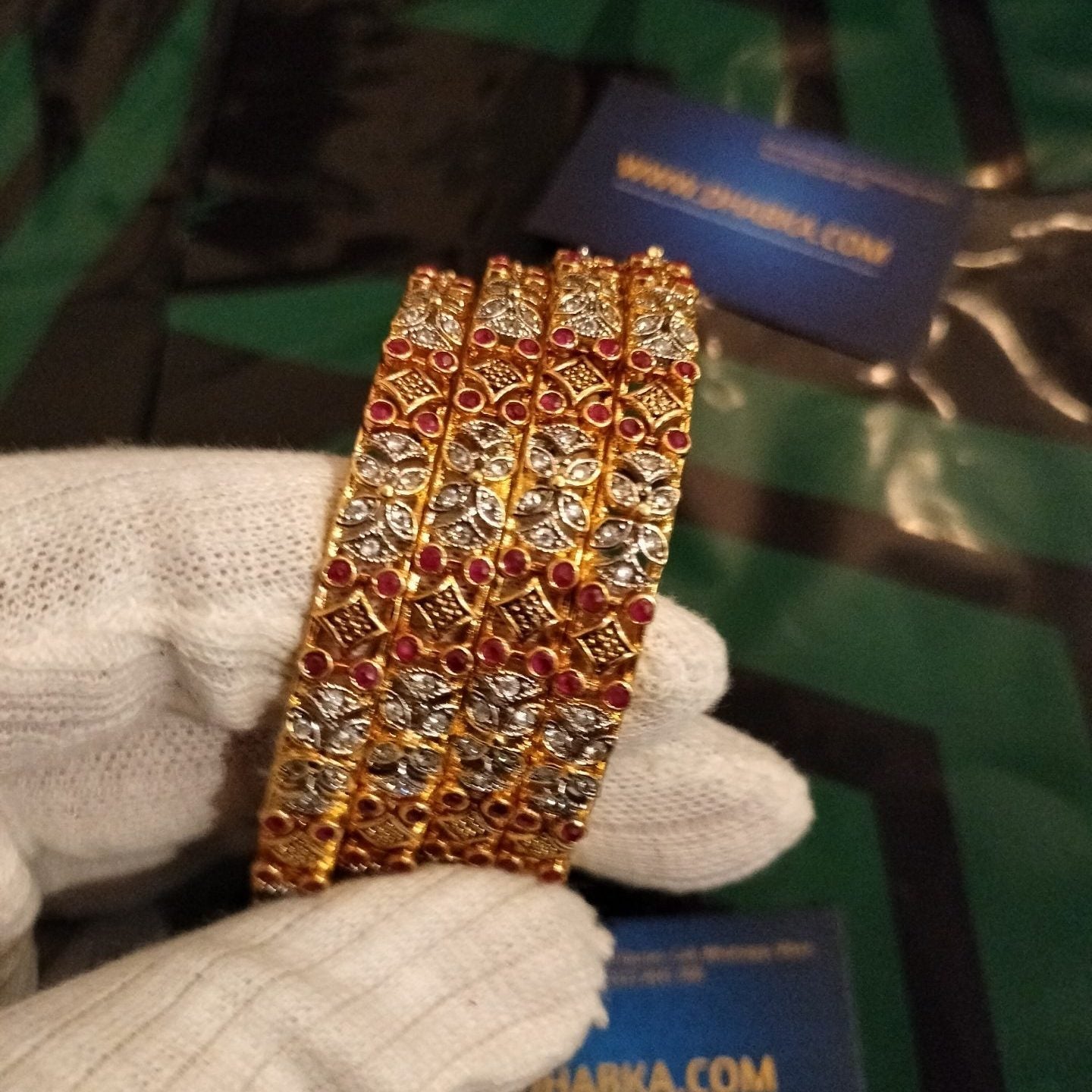 Luxury Designer Gold Plated 4 Pc Bangle Set