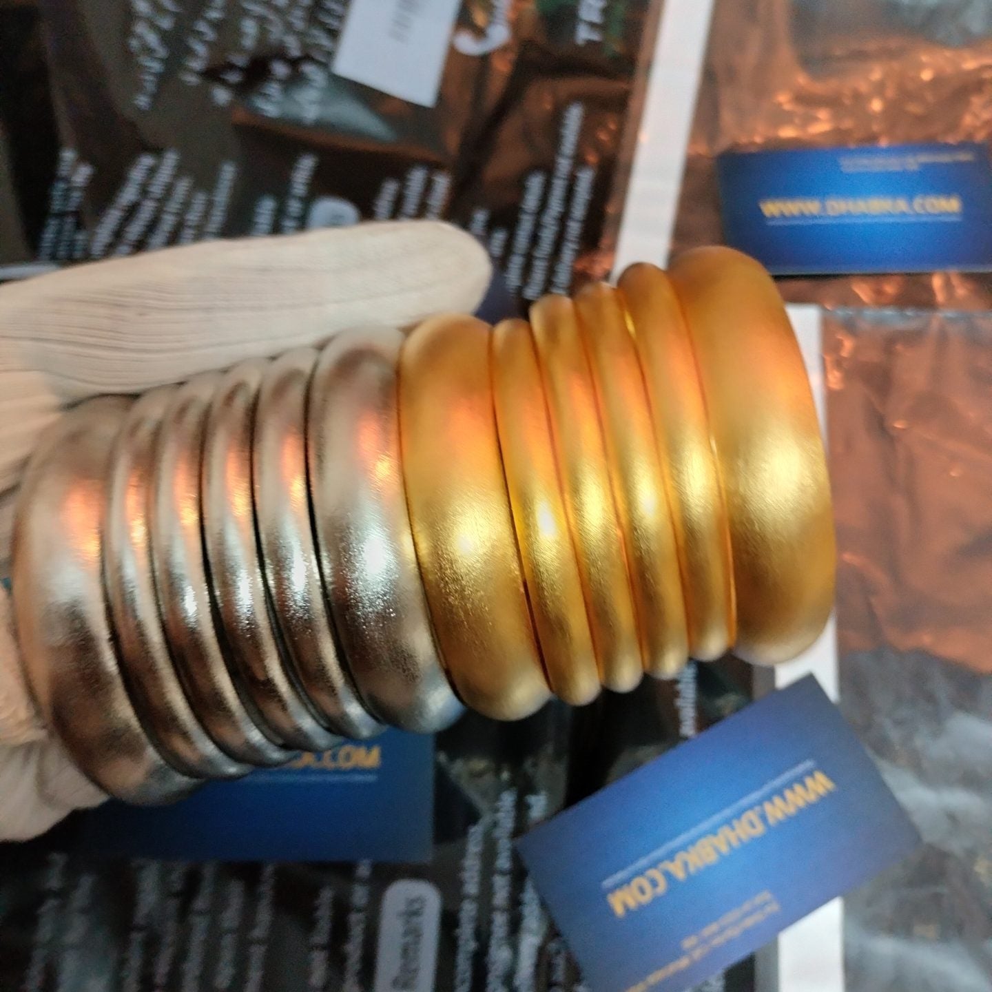 Royal Luxury 12pc Matt Silver and Gold Plated Bangles