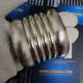 Royal Luxury 6pc Matt Finished Silver Plated Bangles