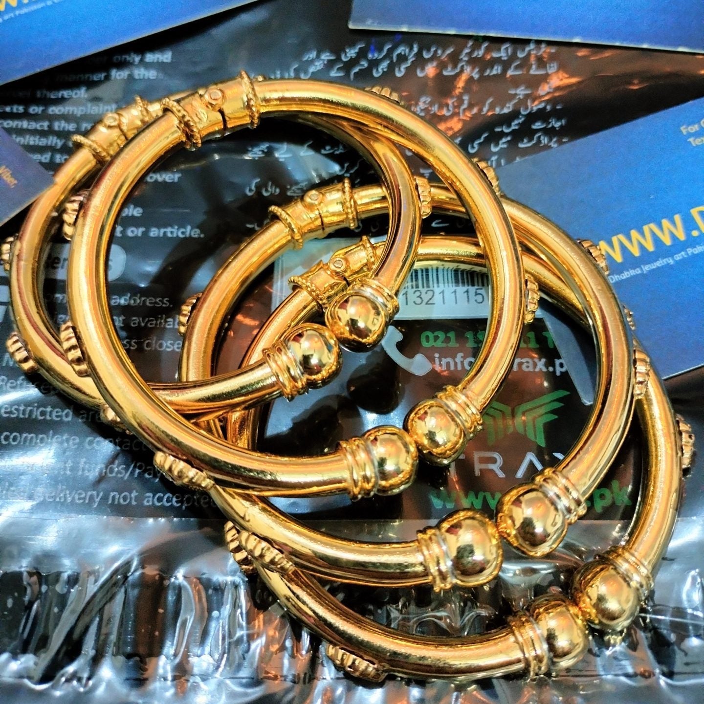 Dhabka Designer real Gold Plated Bangles 4 pc