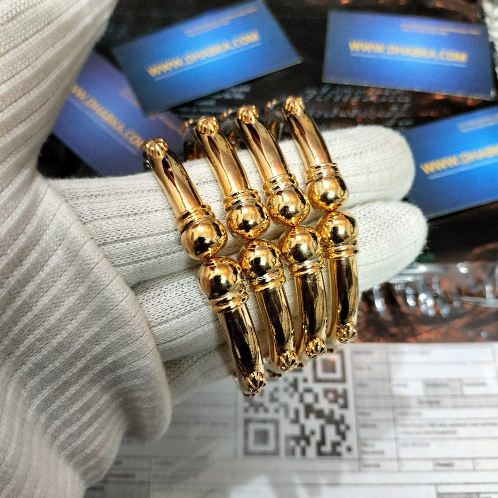 Dhabka Designer real Gold Plated Bangles 4 pc