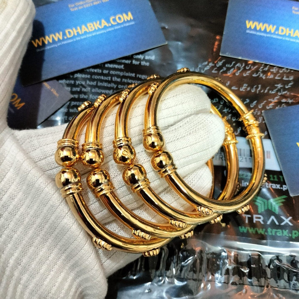 Dhabka Designer real Gold Plated Bangles 4 pc