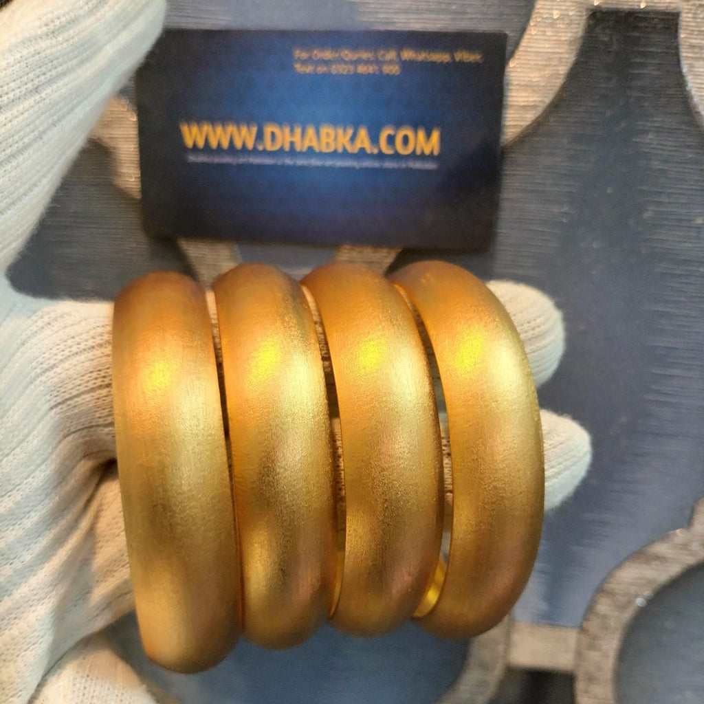 Royal Gold Plated 4 pc Bangle set Matt finished