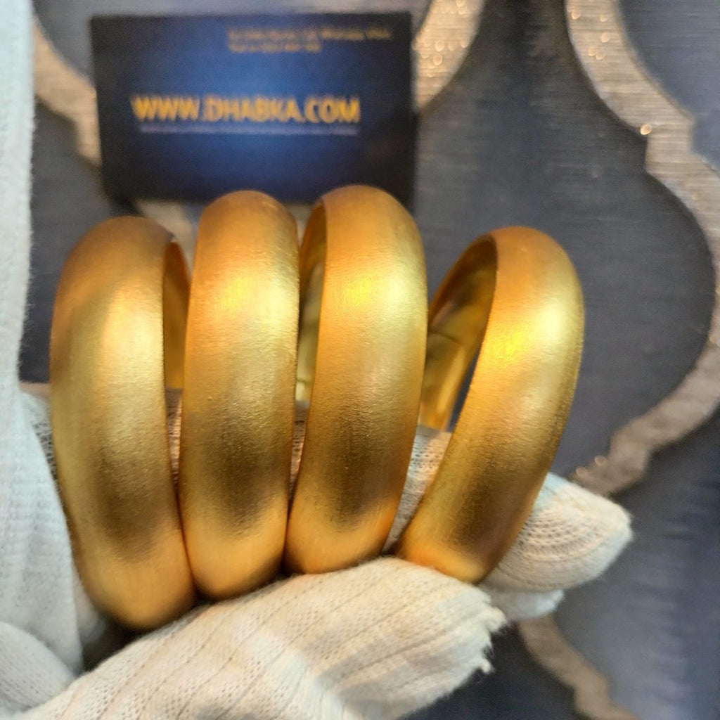 Royal Gold Plated 4 pc Bangle set Matt finished