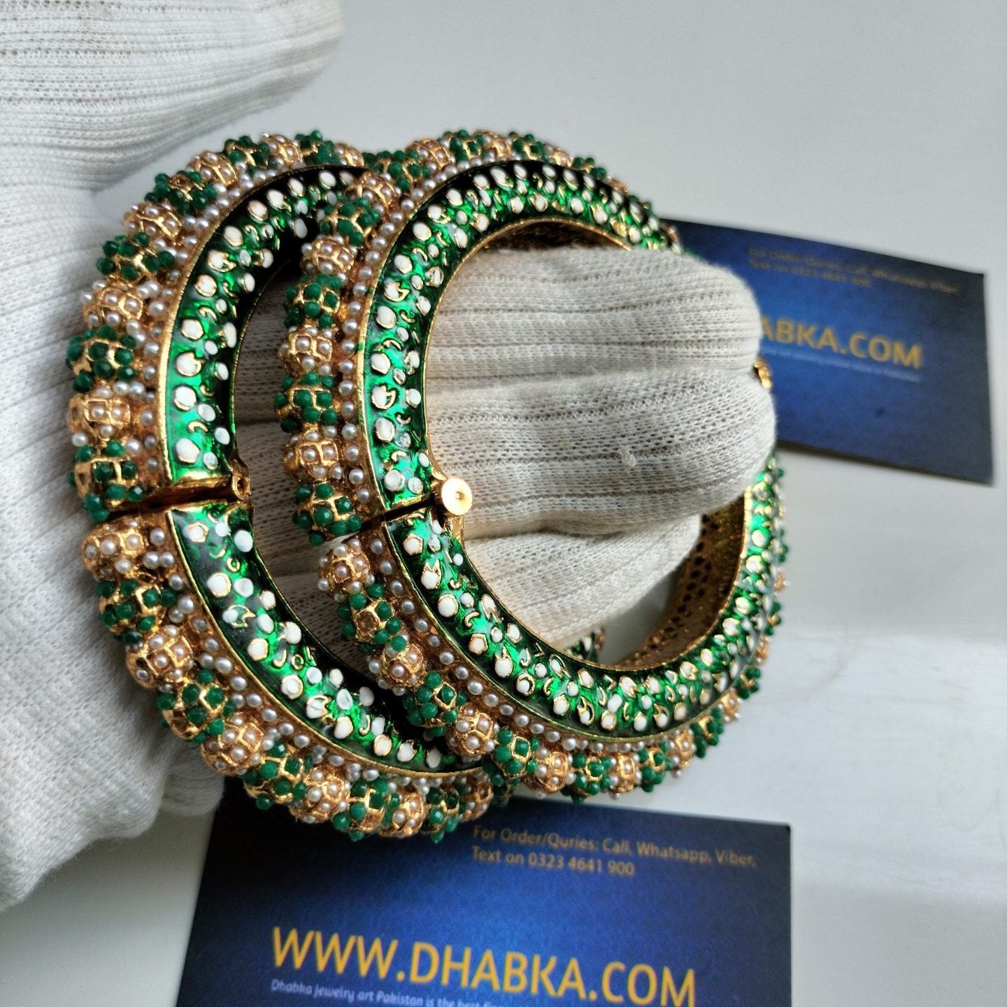 Studded Pearls in Red and Green