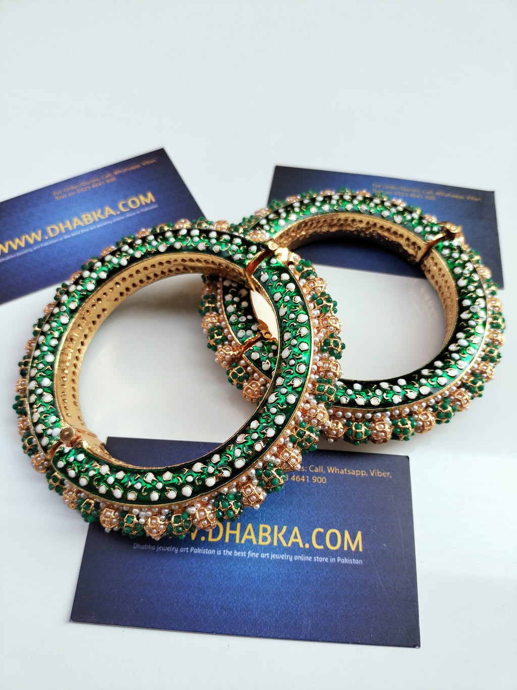Studded Pearls in Red and Green