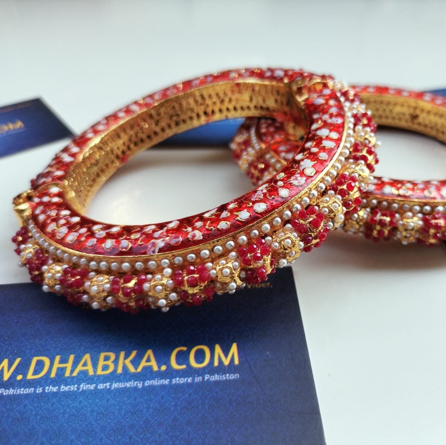 Studded Pearls in Red and Green