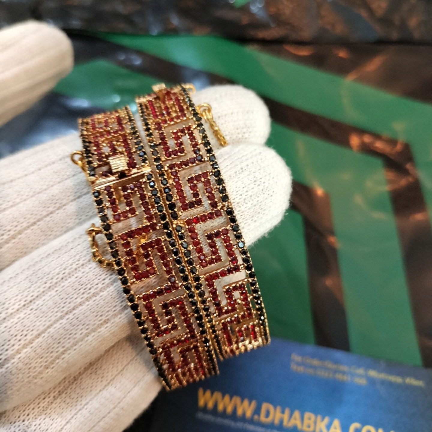 Luxury Class Designer Real Gold Plated Bangle Pair