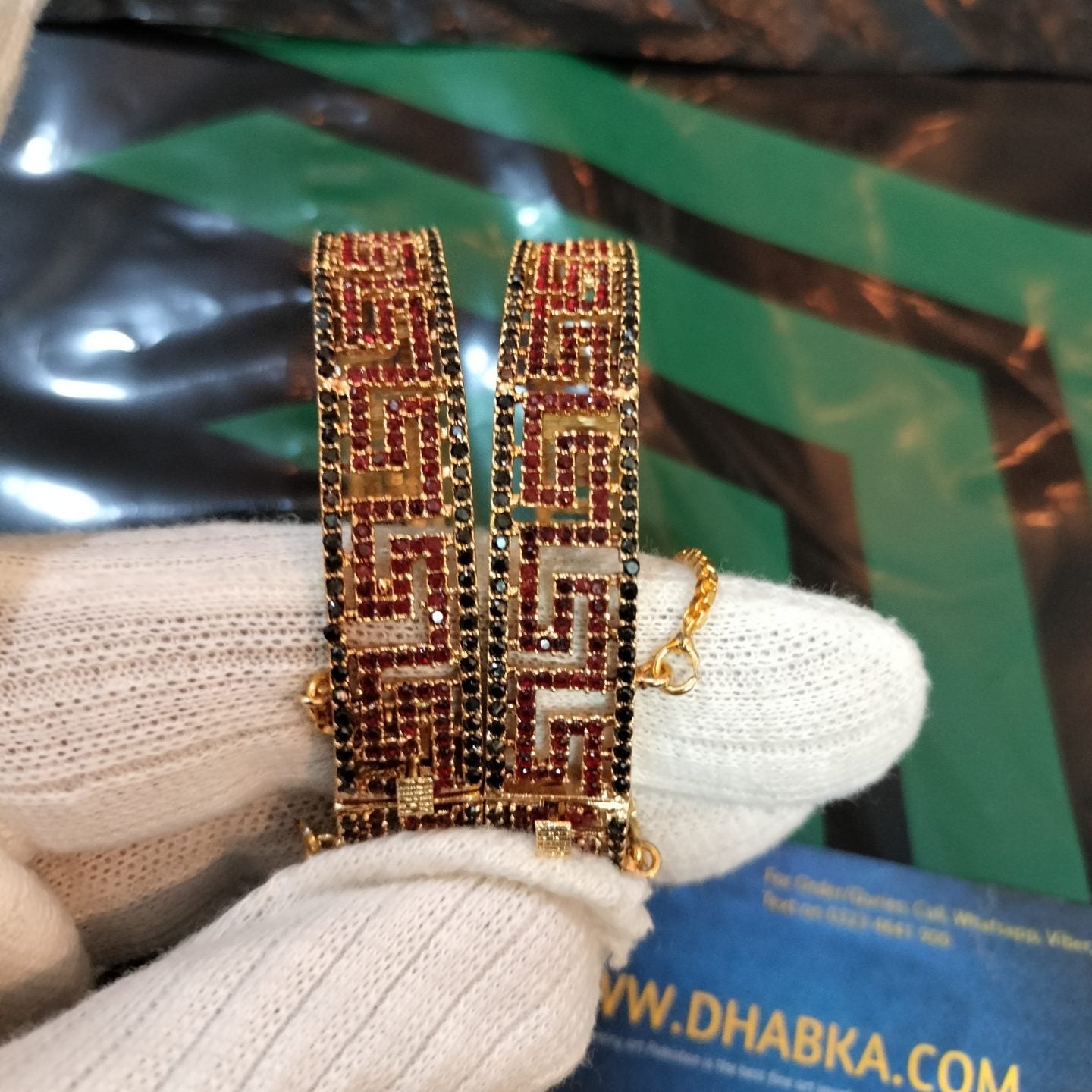 Luxury Class Designer Real Gold Plated Bangle Pair