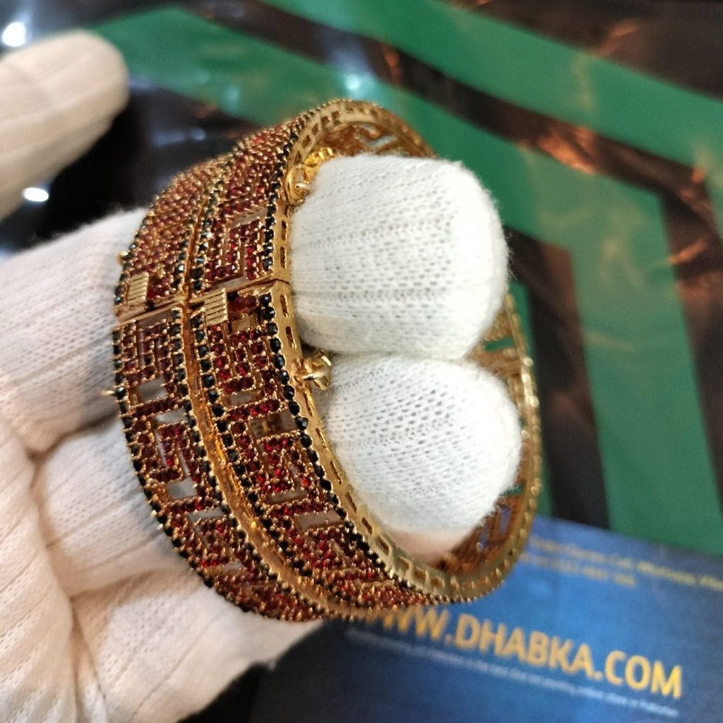 Luxury Class Designer Real Gold Plated Bangle Pair