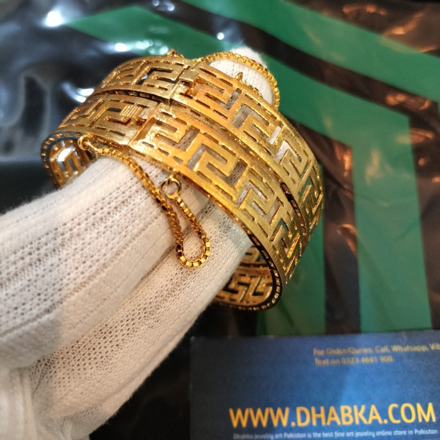 Luxury Gold Plated Designer Bangle Pair