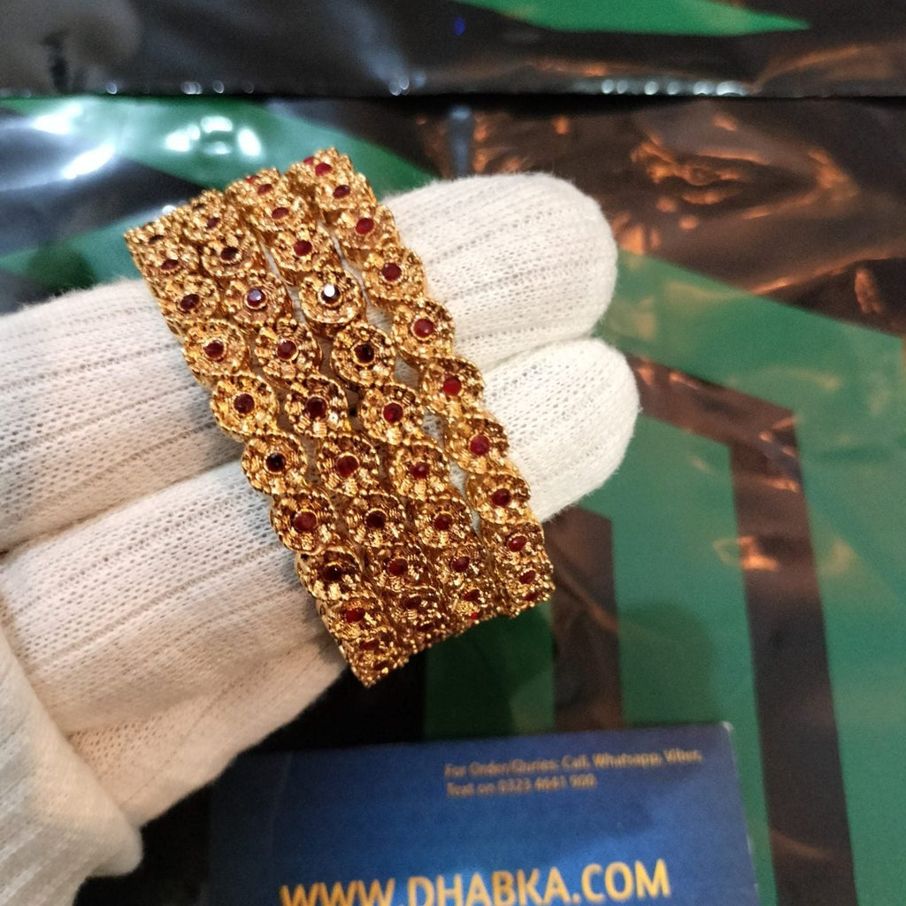 Luxury Real Gold Plated 4 Pc Bangle Set