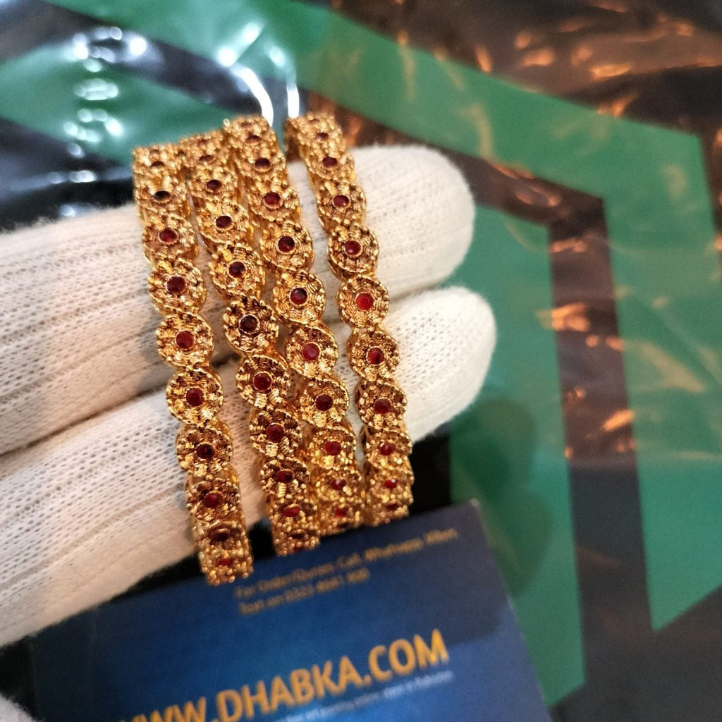 Luxury Real Gold Plated 4 Pc Bangle Set