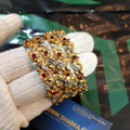 Luxury Delicate Real Gold Plated 4 Pc Bangle Set