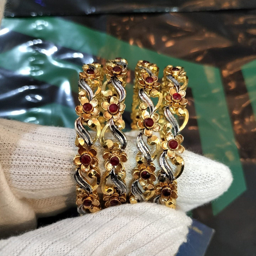Luxury Delicate Real Gold Plated 4 Pc Bangle Set