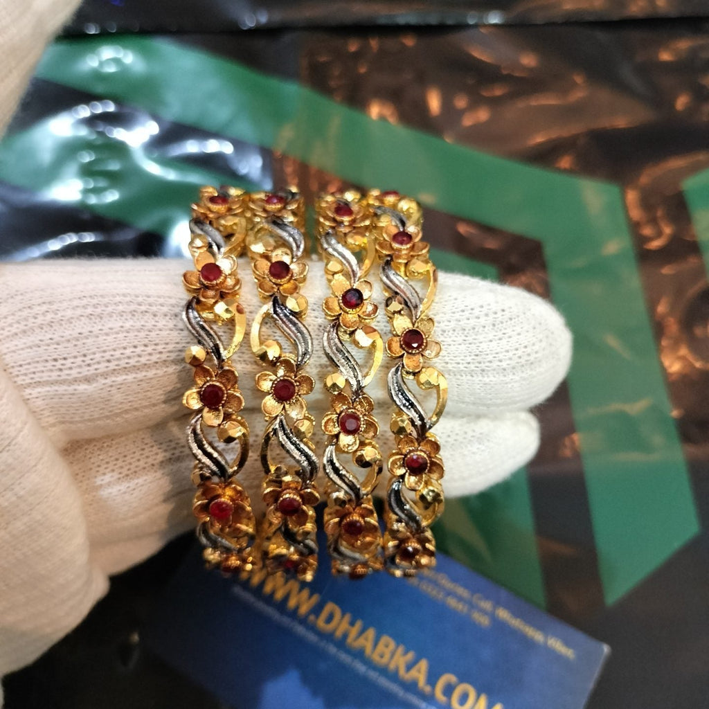 Luxury Delicate Real Gold Plated 4 Pc Bangle Set