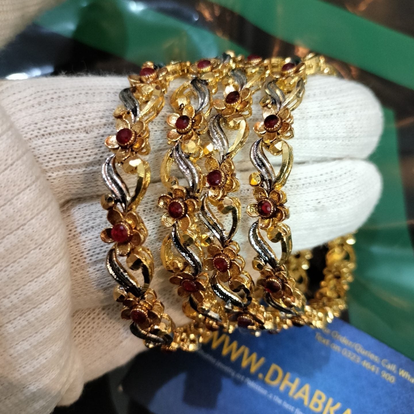 Luxury Delicate Real Gold Plated 4 Pc Bangle Set