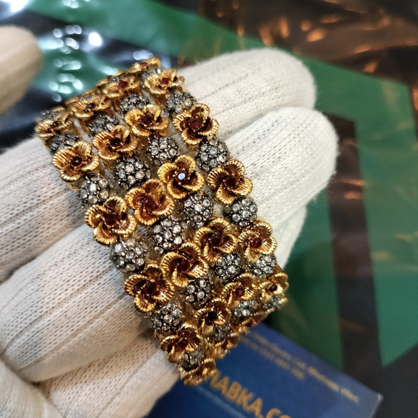 Luxury Designer Real Gold Plated 4 Pc Bangle Set
