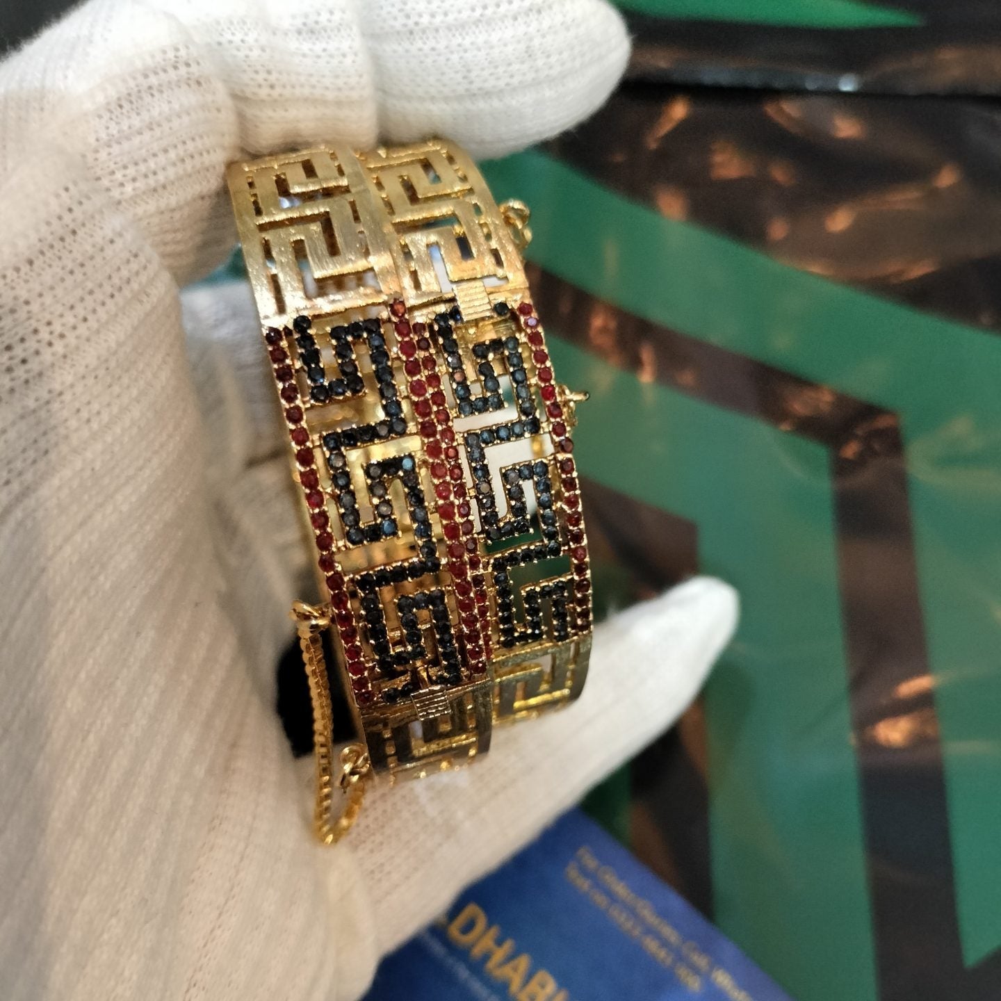 Luxury Designer Real Gold Plated Bangle Pair