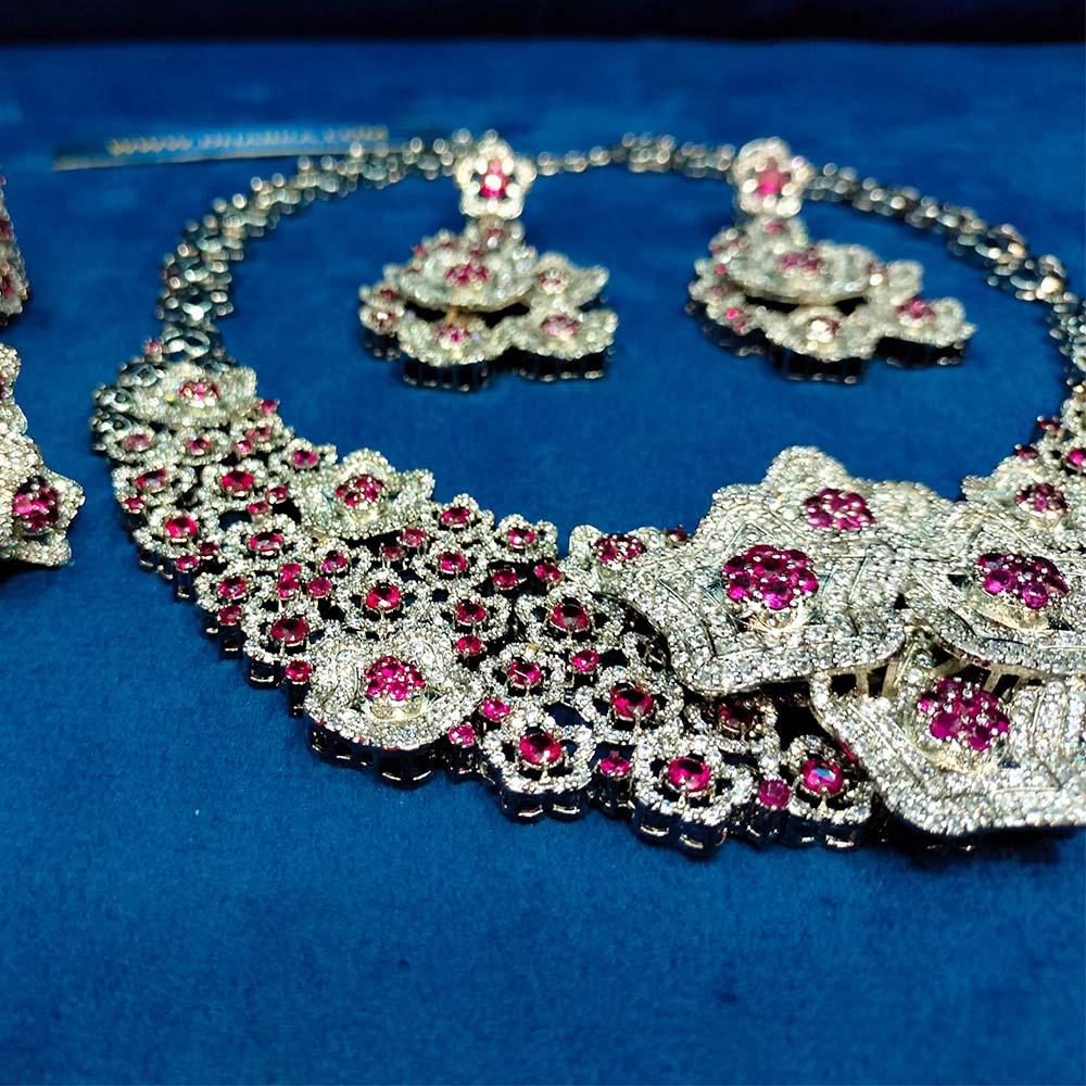 925 Sterling Silver 4 pc Ruby Color Set