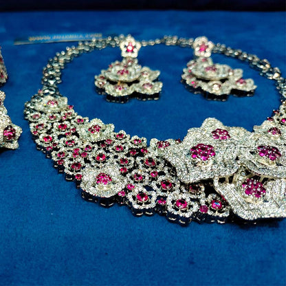 925 Sterling Silver 4 pc Ruby Color Set