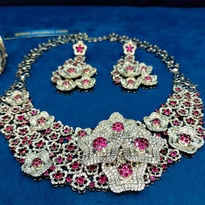 925 Sterling Silver 4 pc Ruby Color Set