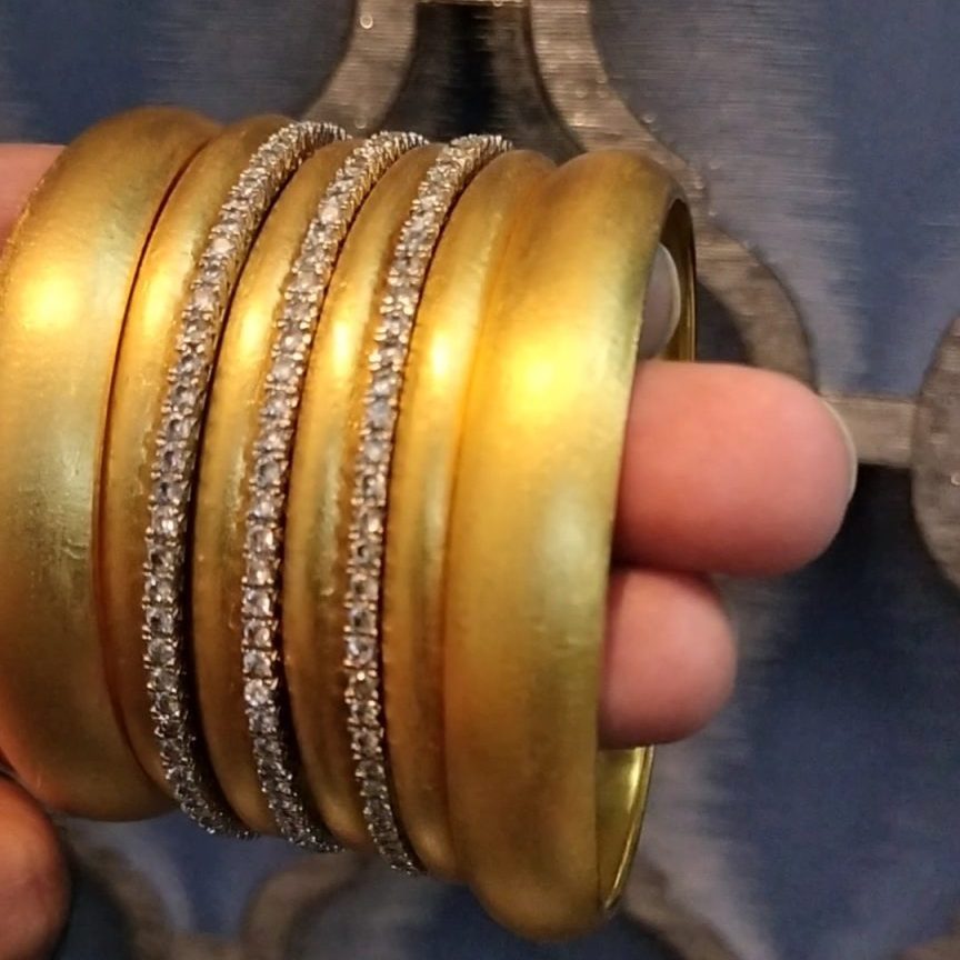 Dhabka Luxury 9 pc real gold plated Bangle Set