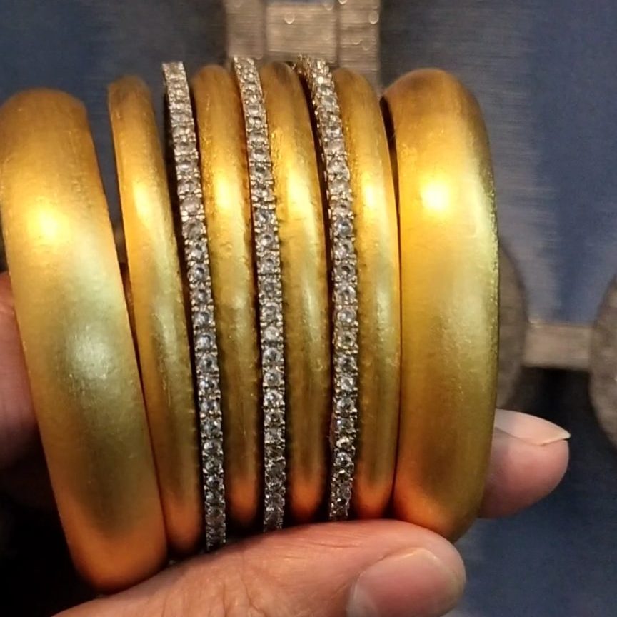 Dhabka Luxury 9 pc real gold plated Bangle Set