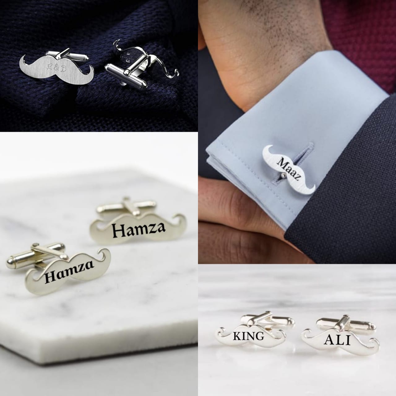 Personalized Mustache Cufflinks