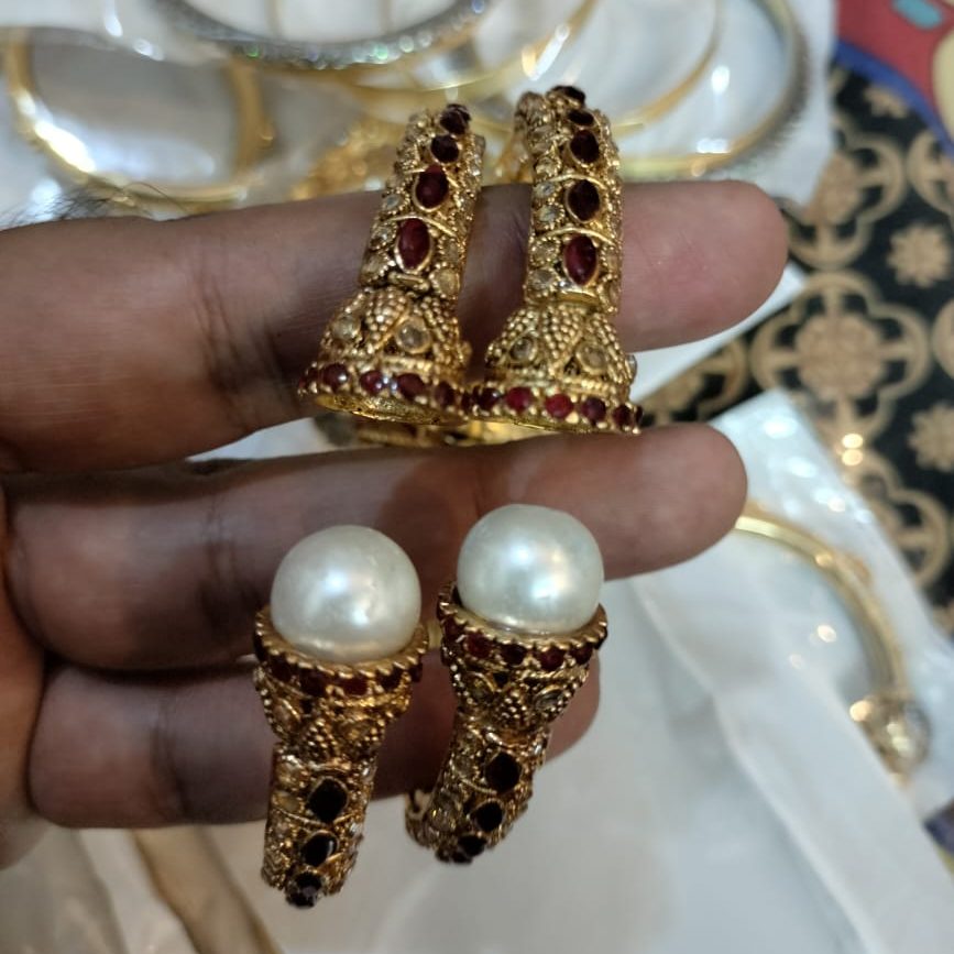 Dhabka Luxury Real Gold Plated bangle Pair