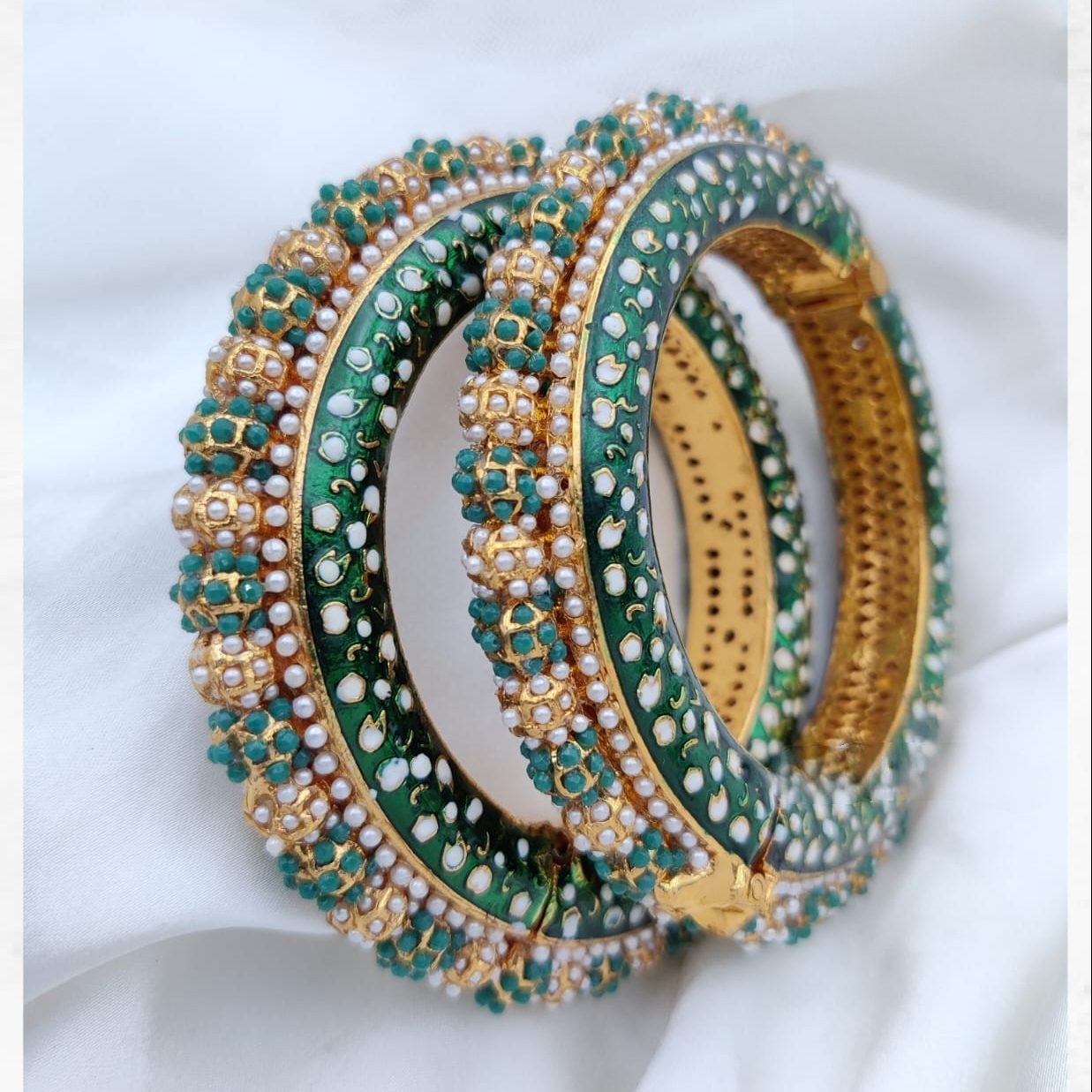 Studded Pearls in Red and Green