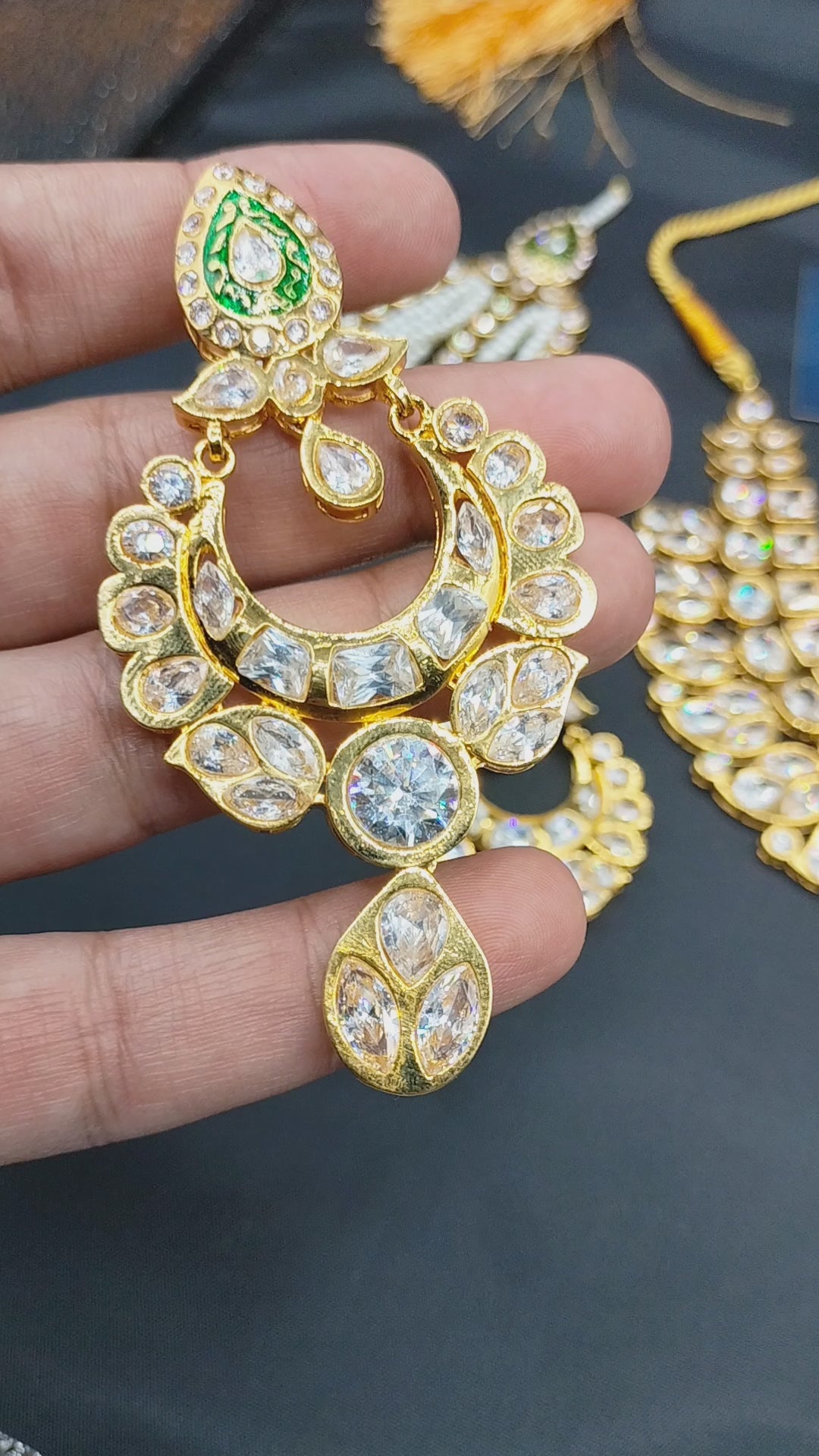 Luxury Class Bridal Set Kundan with Zircon stone